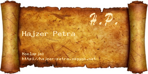 Hajzer Petra névjegykártya