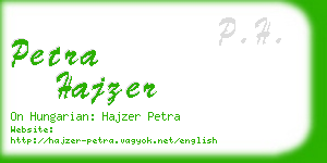 petra hajzer business card